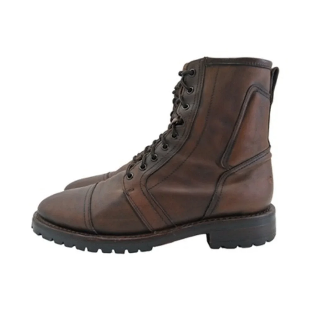 Thursday Boot Co Boots Mens Size 9.5 Brown Leather Combat Ankle Zip Casual Boots